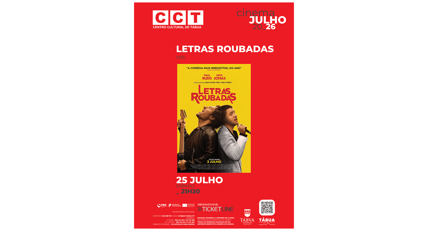 Cartaz da sessão de cinema Letras Roubadas, a 25 de julho