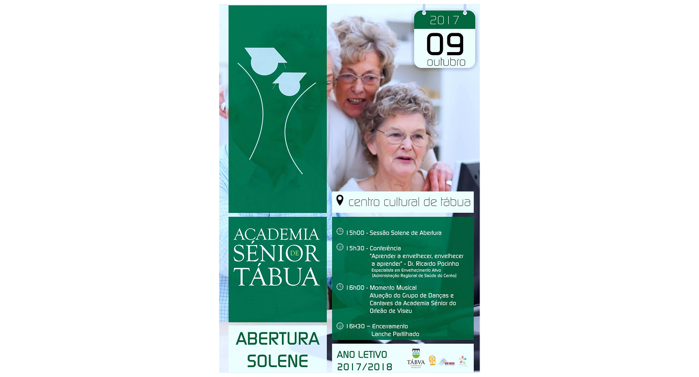 Cartaz informativo da Academia Sénior de Tábua