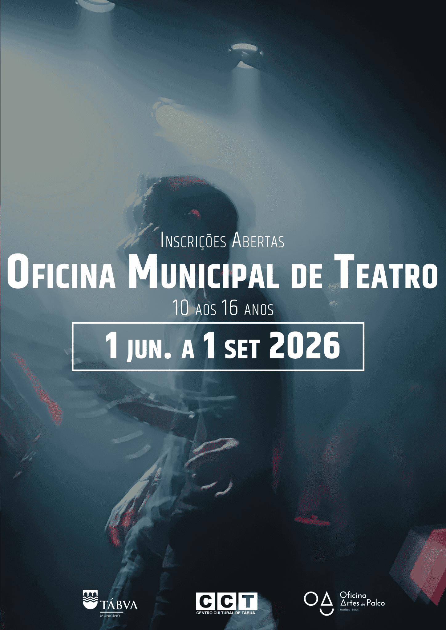 Cartaz da Oficina Municipal de Teatro, de junho a setembro de 2026