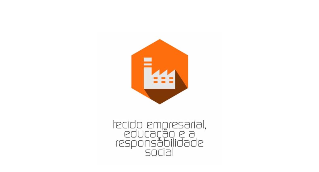 Símbolo do tecido empresarial, educação e responsabilidade social