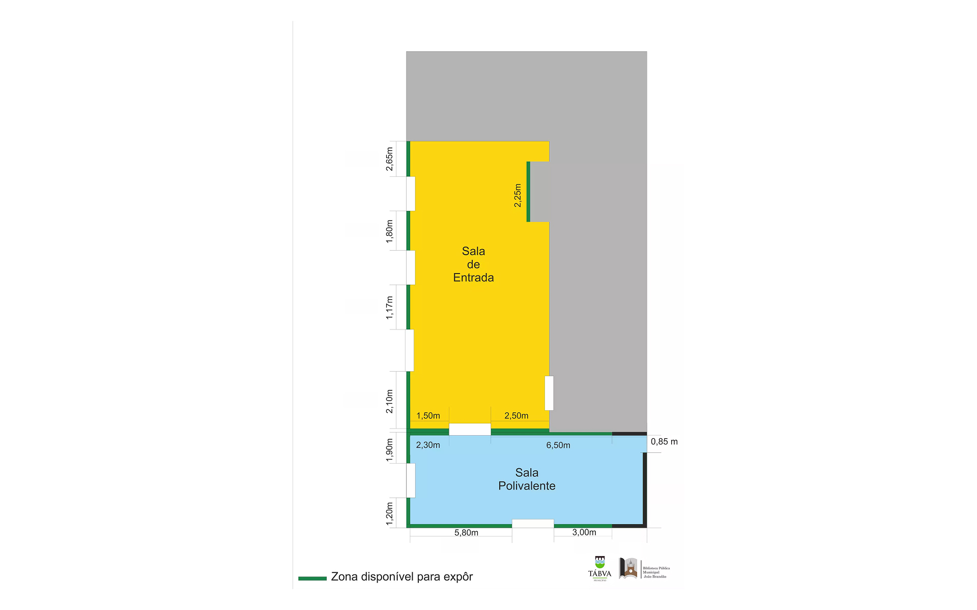 Planta da área destinada a exposições