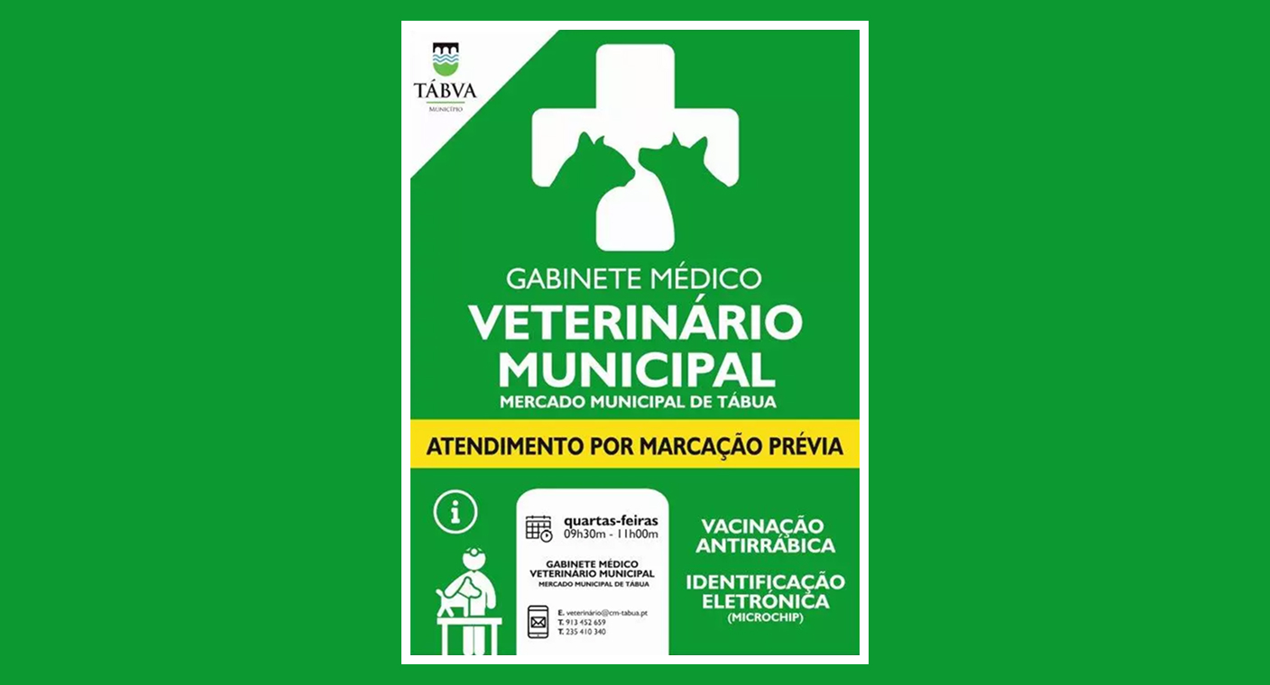 Cartaz do Gabinete Médico Veterinário Municipal de Tábua