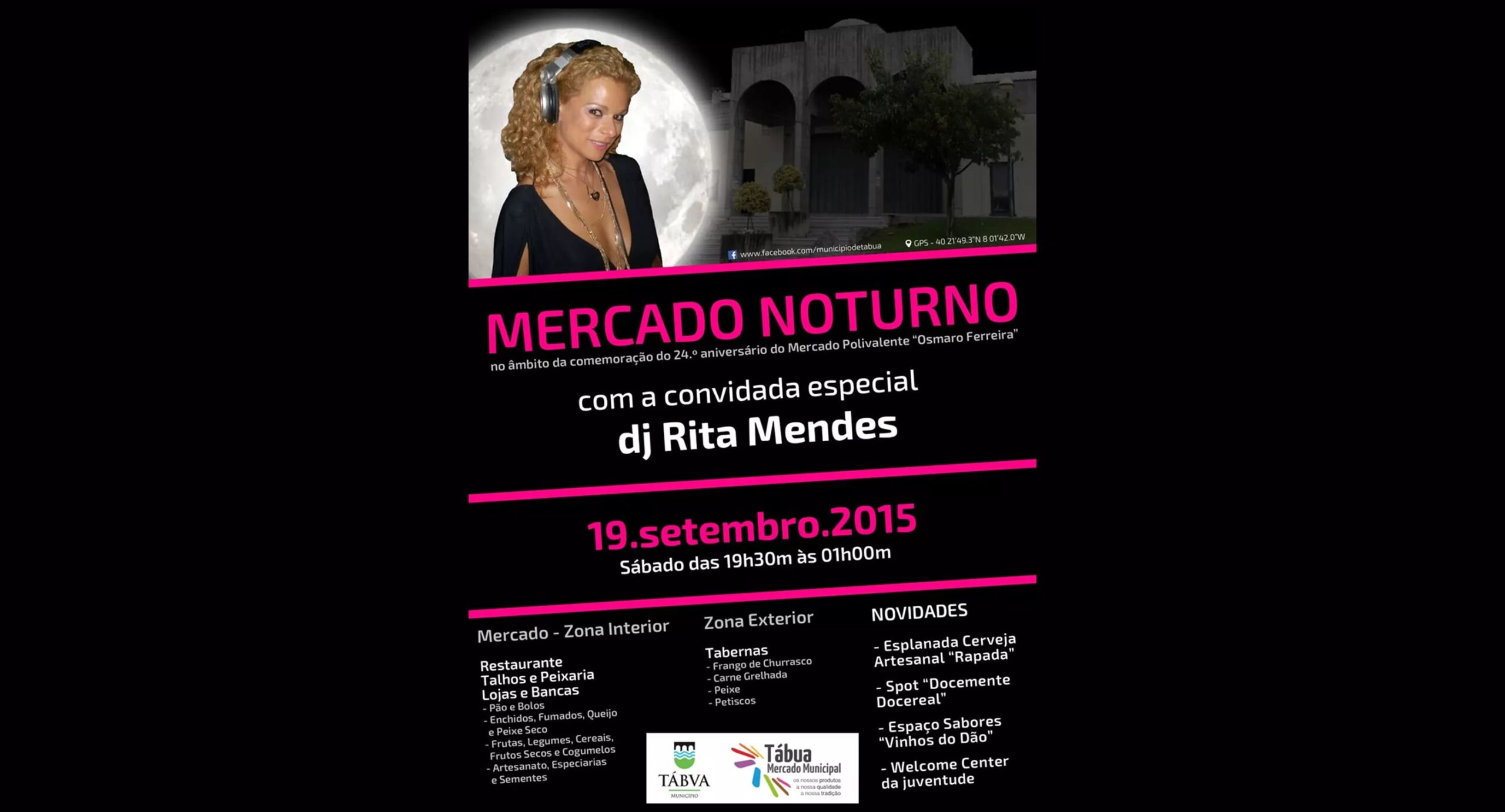 Cartaz do Mercado Noturno com Rita Mendes