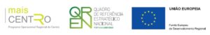 Logótipos do Mais Centro, QREN e União Europeia